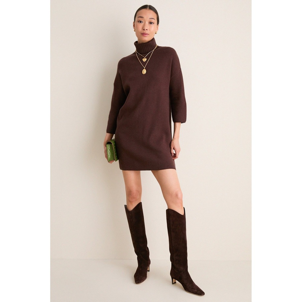 NWT Tuckernuck Pomander Place Vivianne Chocolate Sweater Dress ($158) Small